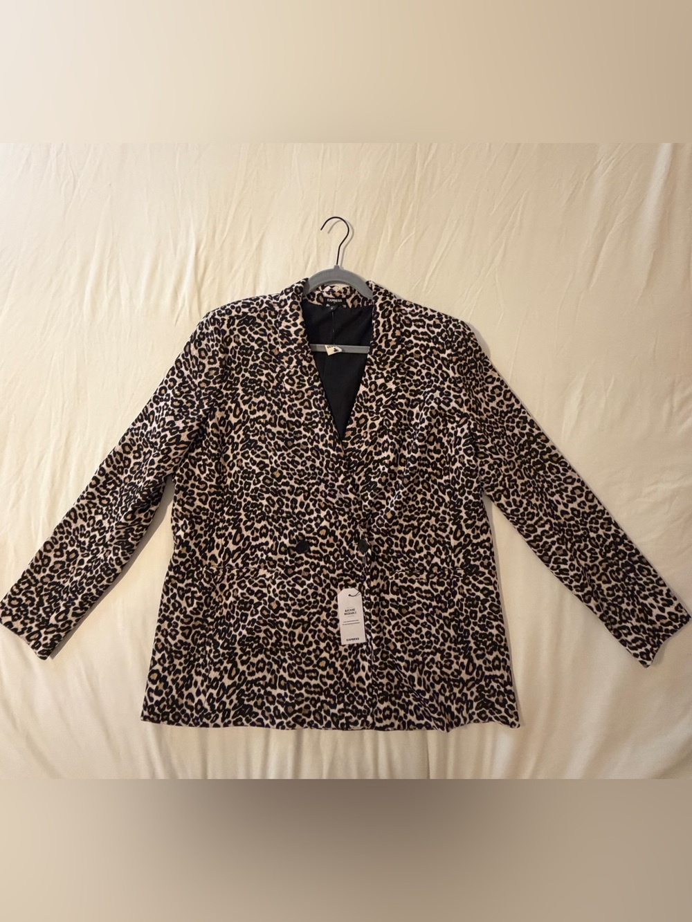 NWT Express Leopard Print Single Breasted Blazer XL